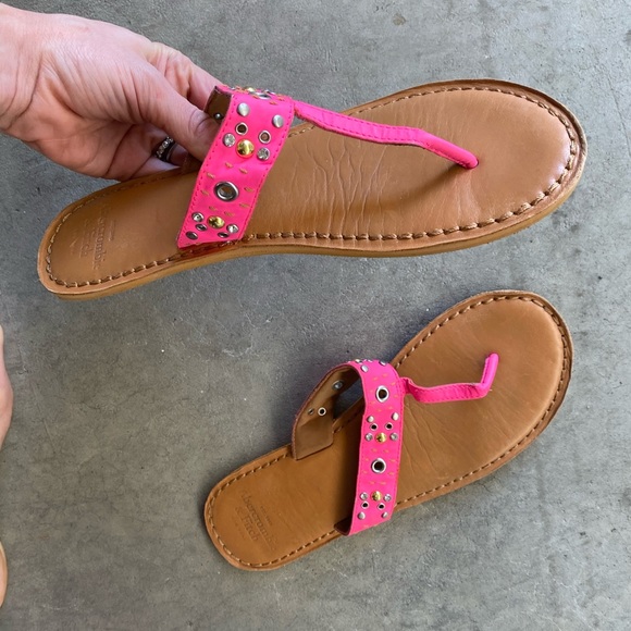 Summer vibrant pink leather sandals - Picture 3 of 7